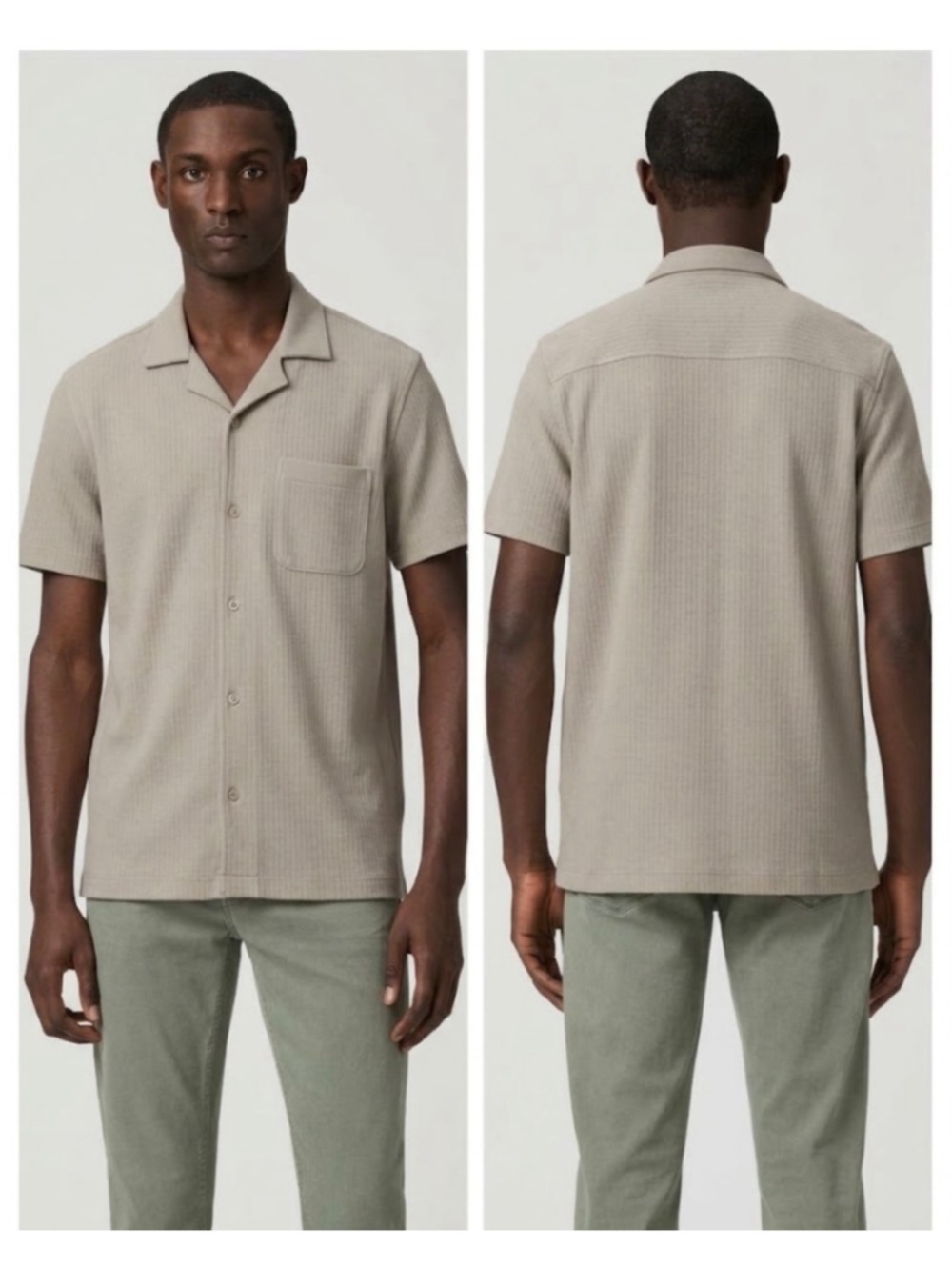 Men's PAIGE Casual Button Down Shirt Size M Beige